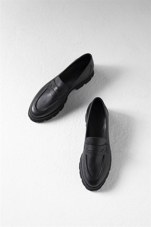 Deri Loafer Ayakkabı Siyah